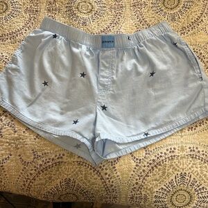 Joyspun Light Blue Lounge Shorts With Stars- Discontinued Design- Sz Lg- EUC